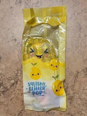Keycraft Squishy Glitter Pop - Lemon Yellow Popsicle